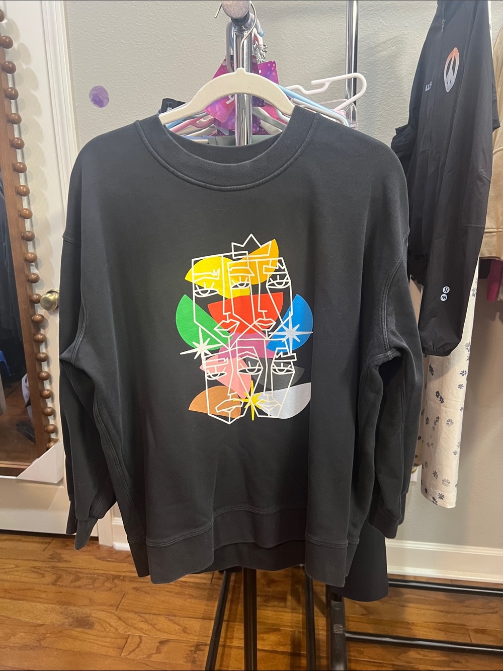 193. Lululemon Perfectly Oversized Crew *Pride Black pullover - Picture 6 of 9